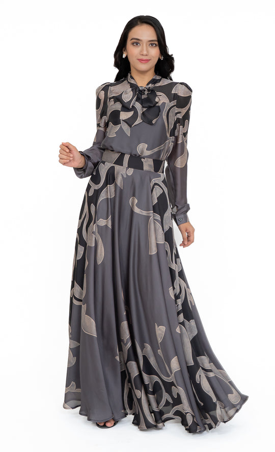 Eden Bow Top in Gray Lilac