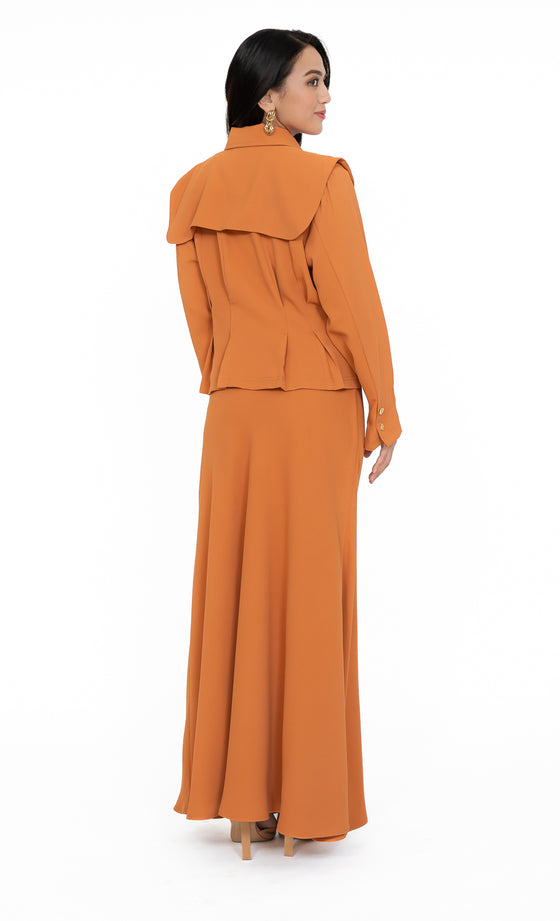 Kepong Flared Skirt in Cream Orange