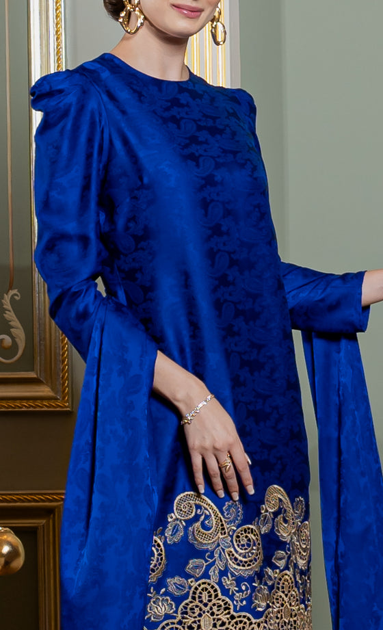 Divina Kurung in Imperial Blue