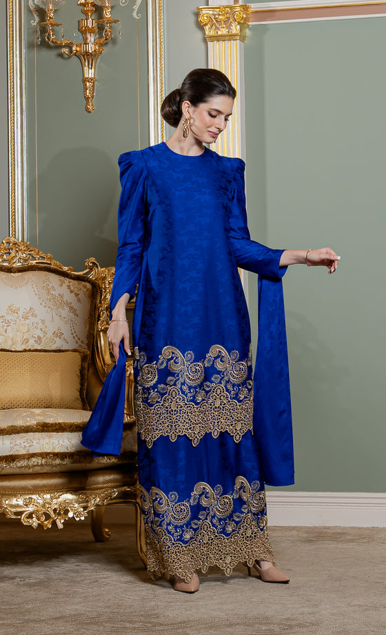 Divina Kurung in Imperial Blue