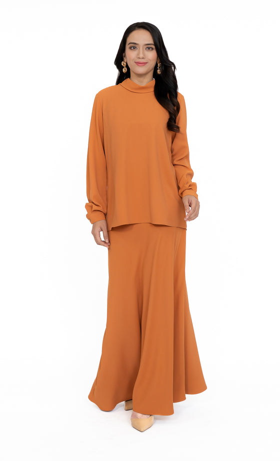 Kepong Flared Skirt in Cream Orange