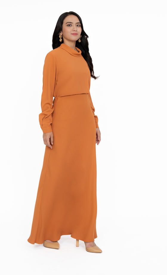 Kepong Flared Skirt in Cream Orange