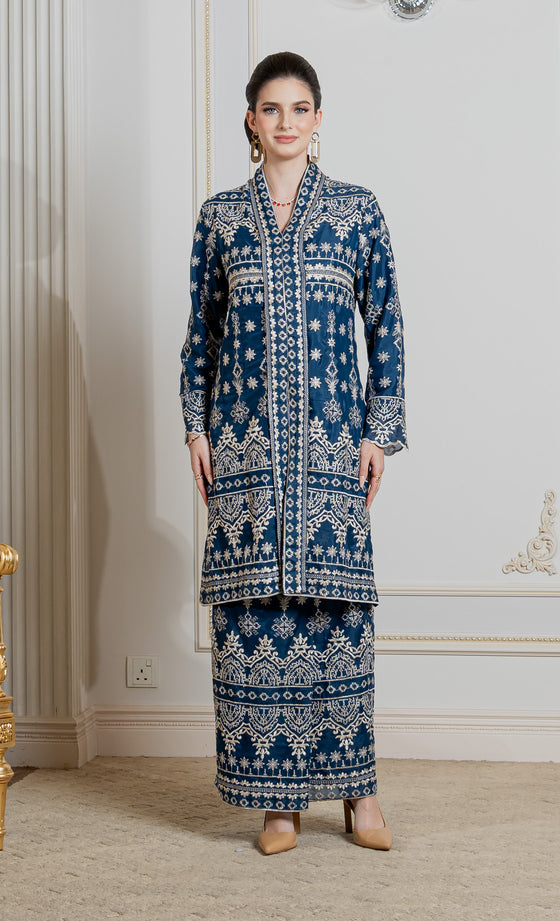 Grandeur Kebaya in Navy Blue