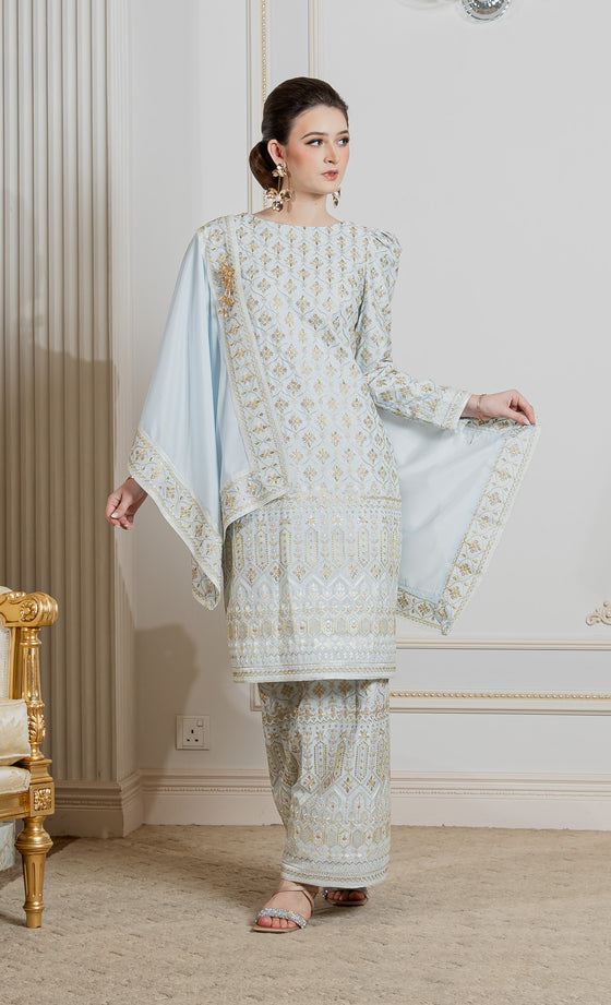 Sublime Kurung in Misty Blue