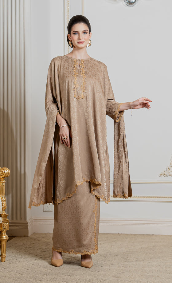 Miss Innate Kurung in Golden Brown