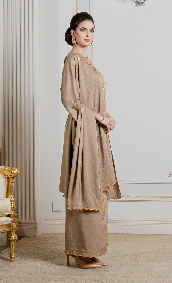 Miss Innate Kurung in Golden Brown