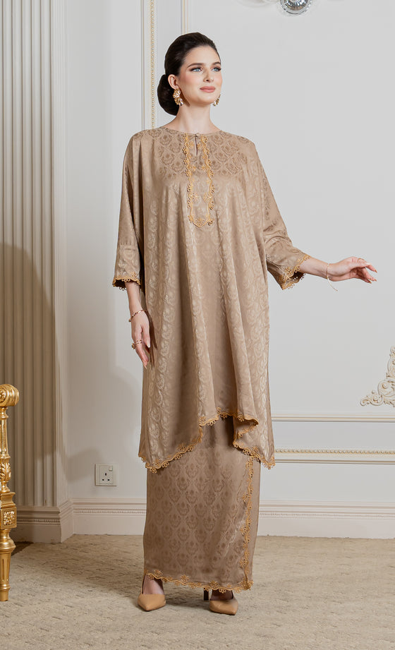 Miss Innate Kurung in Golden Brown