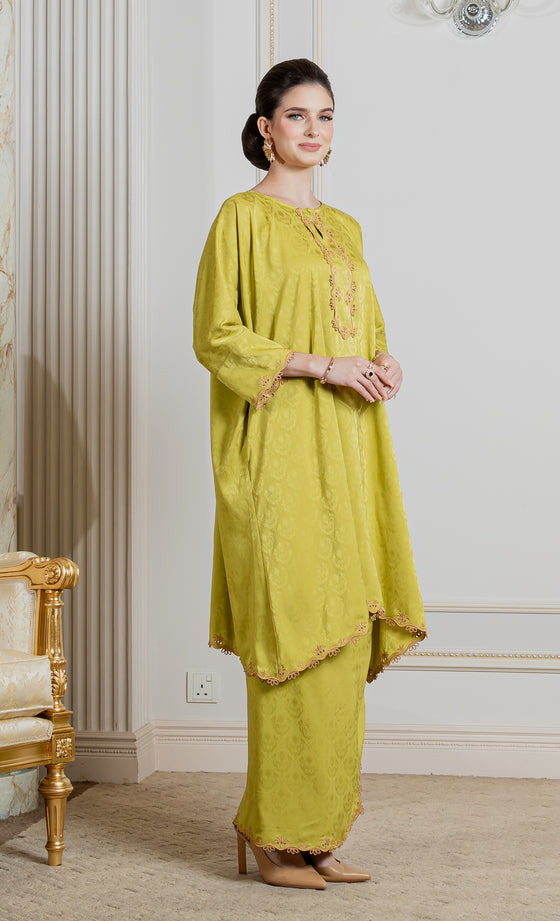 Miss Innate Kurung in Lime Green