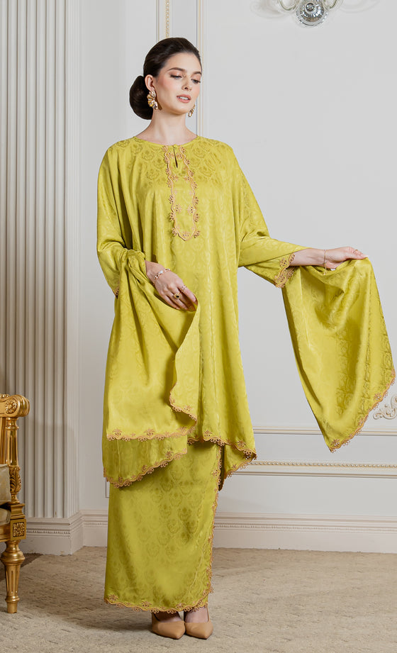 Miss Innate Kurung in Lime Green