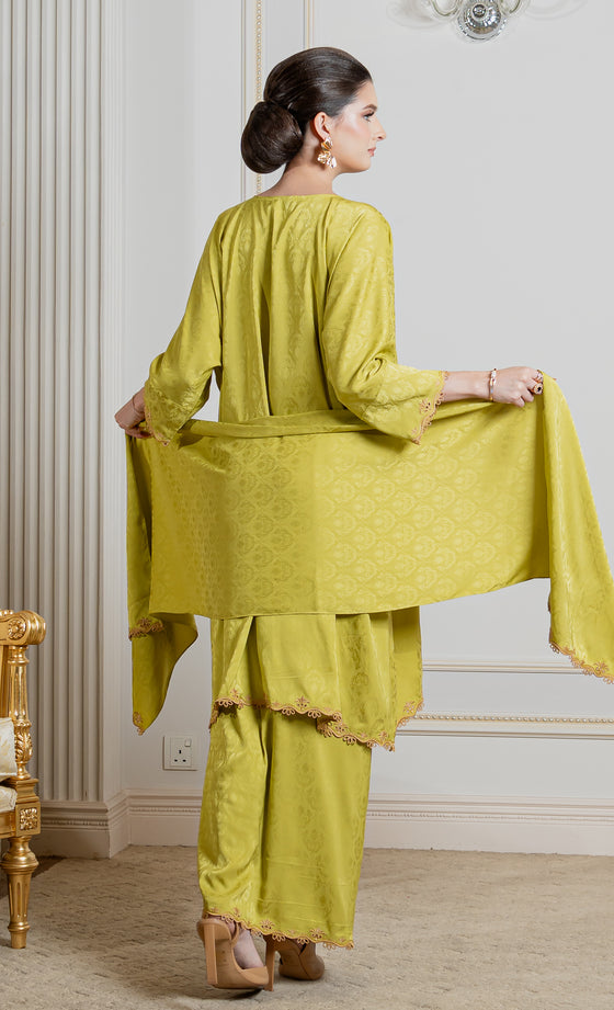 Miss Innate Kurung in Lime Green