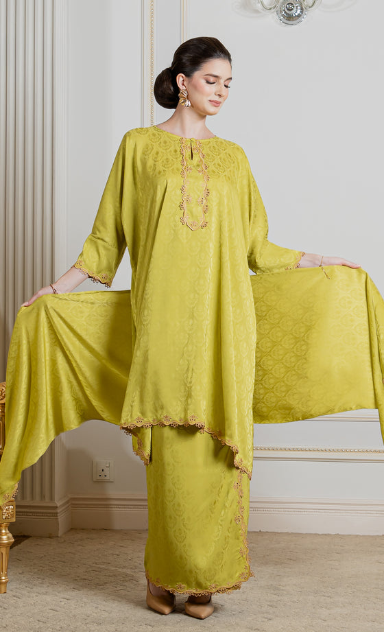 Miss Innate Kurung in Lime Green