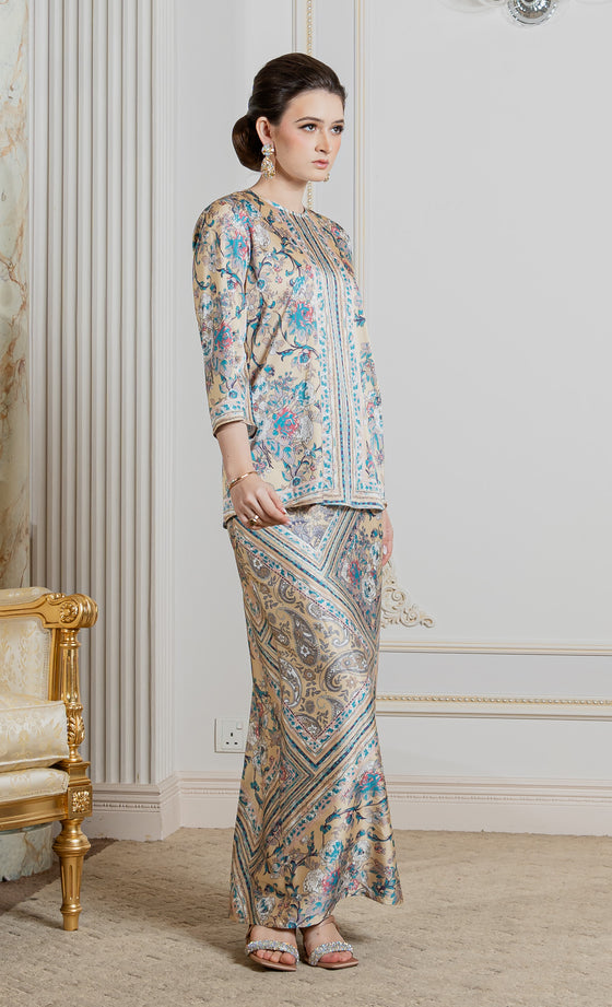 Fiore Kurung Kedah in Vanilla Blue