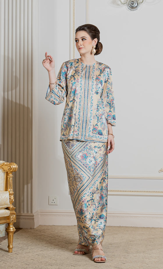 Fiore Kurung Kedah in Vanilla Blue