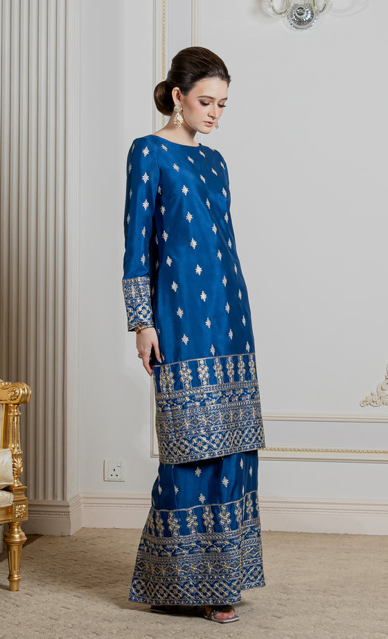 Regent Kurung in Navy Blue