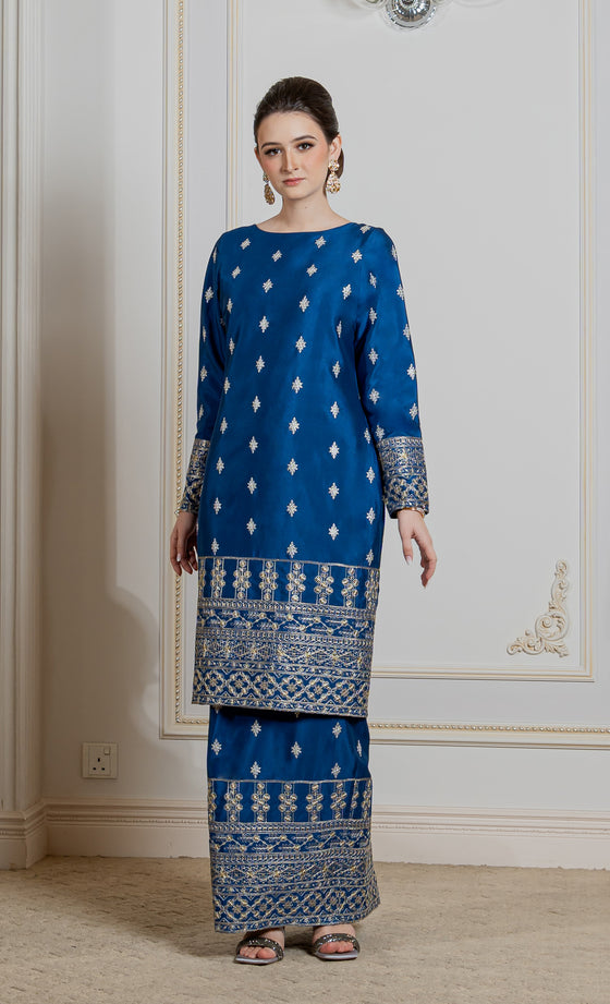 Regent Kurung in Navy Blue