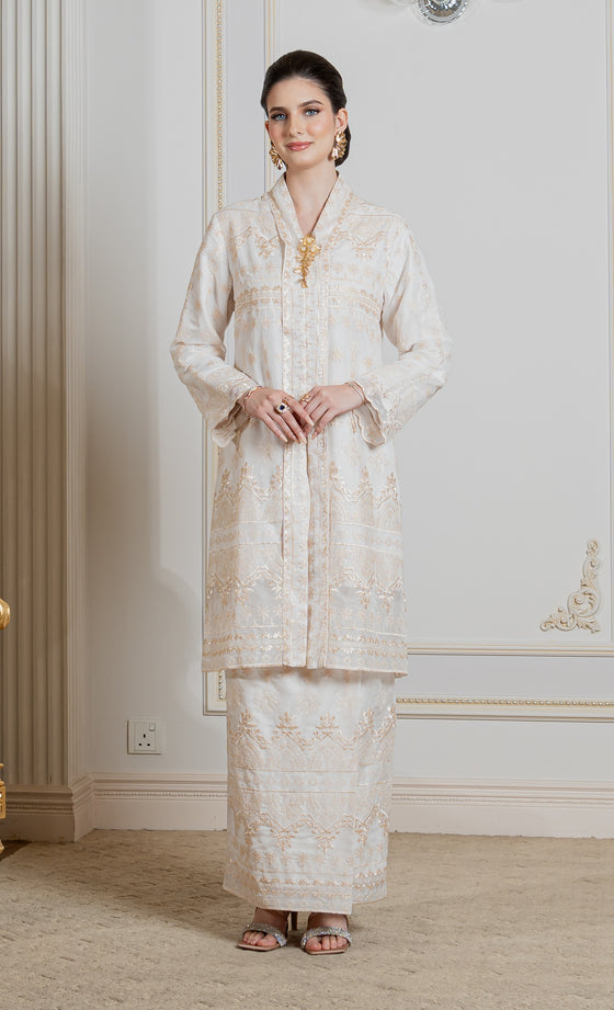 Grandeur Kebaya in Ivory White