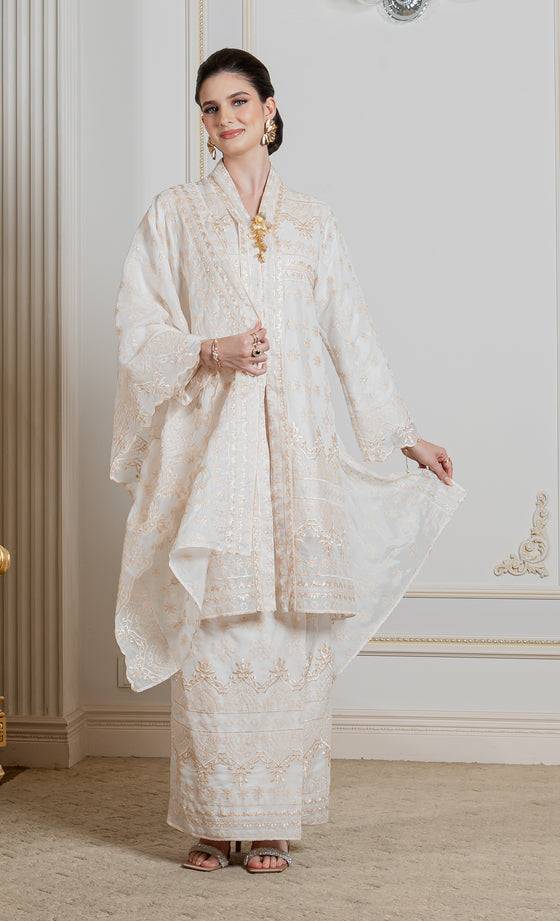 Grandeur Kebaya in Ivory White