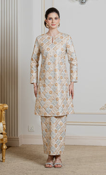  Allure Embroidery Kurung in Ivory White