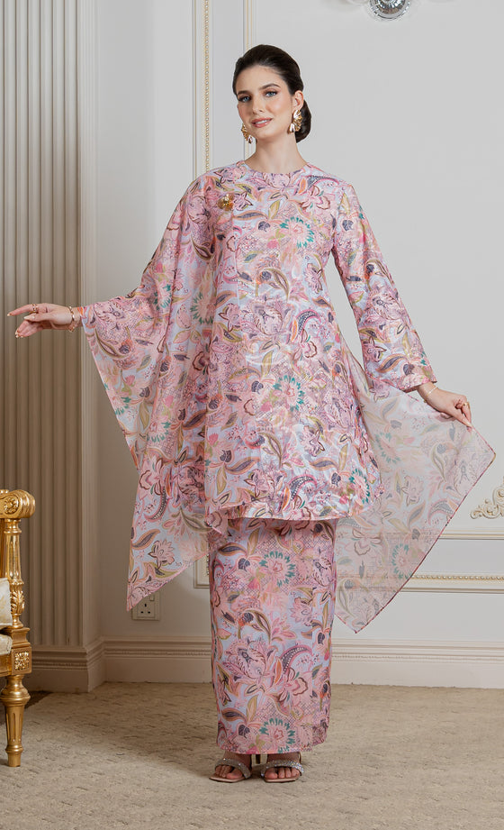 Flourish Kurung in Blush Rose