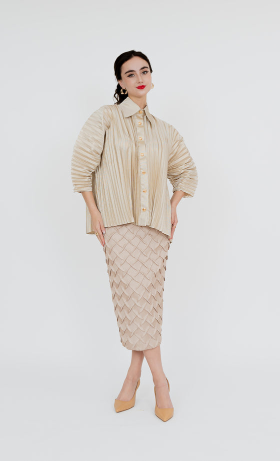 Bukit Nenas Oversized Shirt in Frosted Champagne