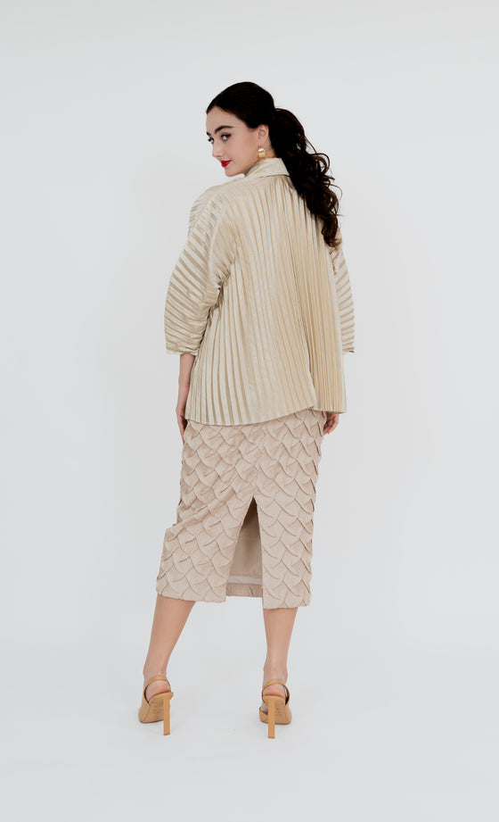 Bukit Nenas Oversized Shirt in Frosted Champagne