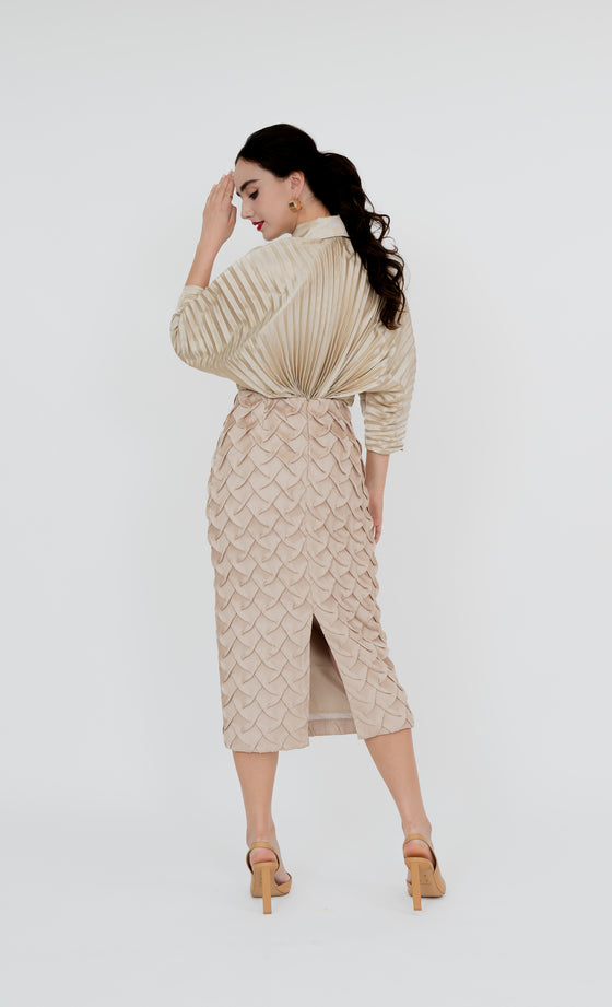 Bukit Nenas Pencil Skirt in Champagne