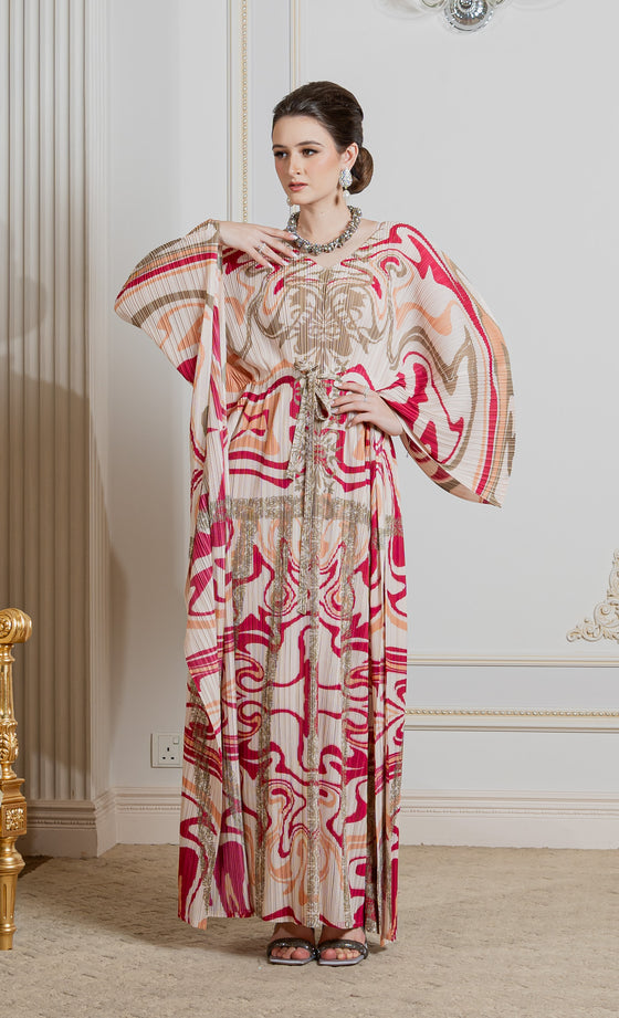 Miss Muse Caftan in Pink Olive