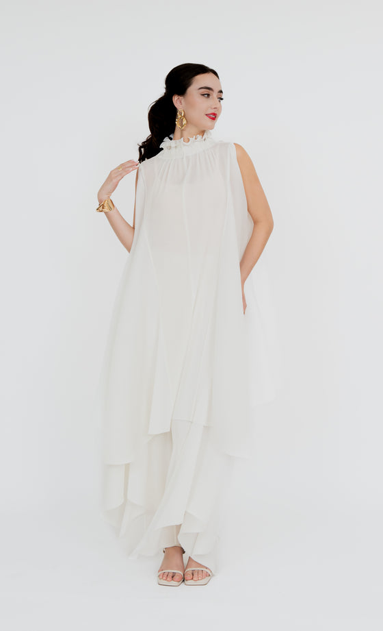 Mont Kiara Top and Pants in Lucent White