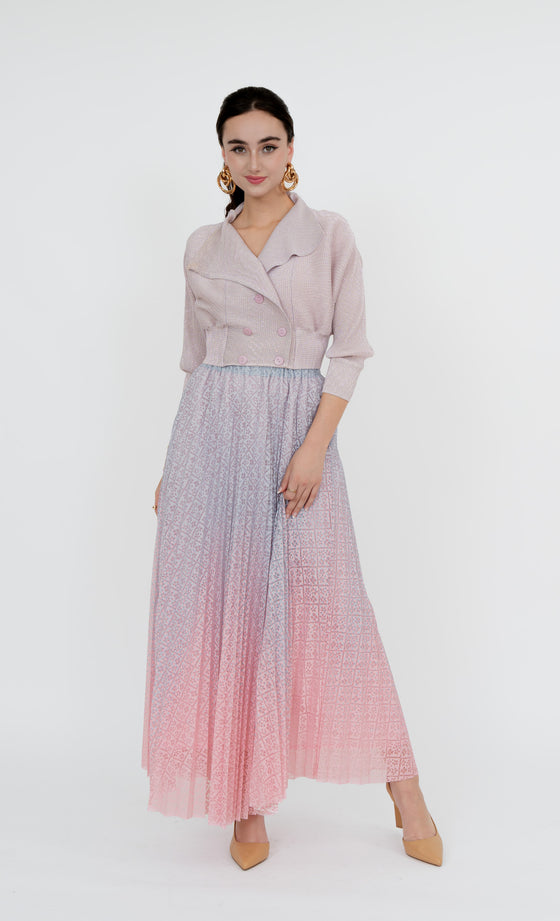 Perdana Botanical Skirt In Ocean Pink