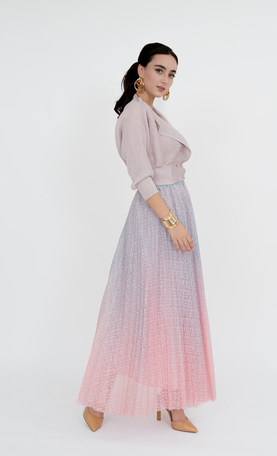 Perdana Botanical Skirt In Ocean Pink