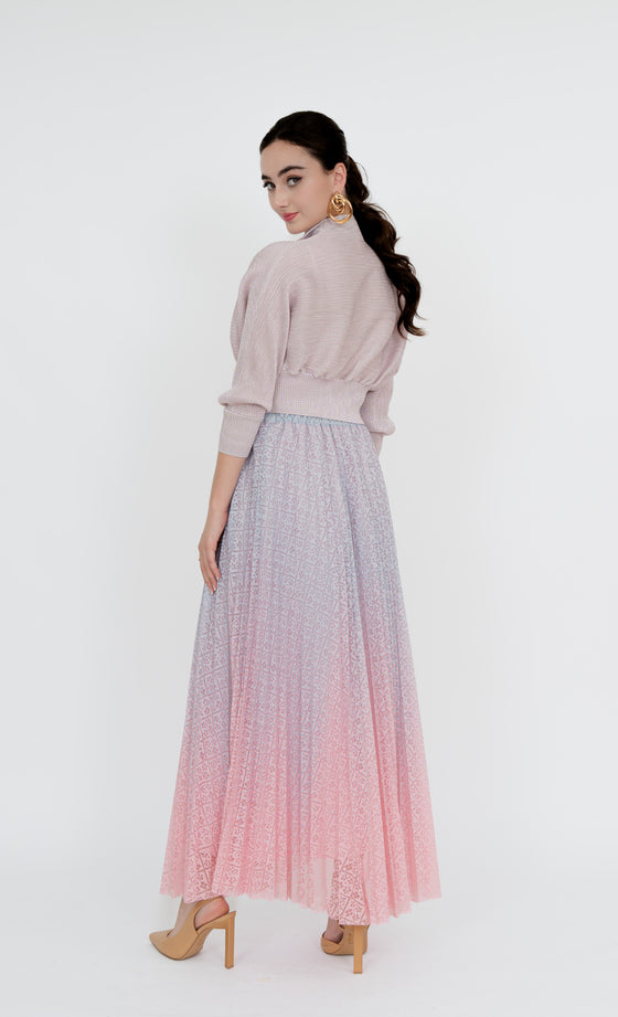 Perdana Botanical Skirt In Ocean Pink