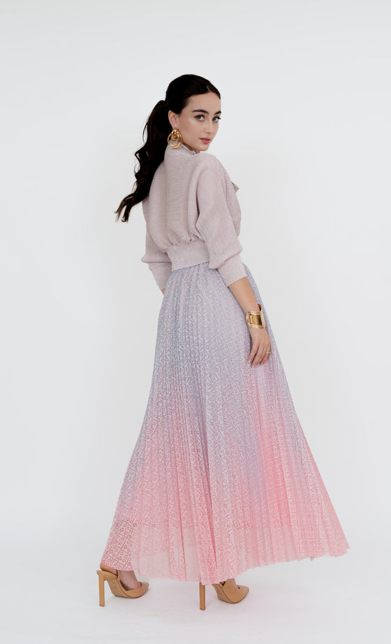 Perdana Botanical Skirt In Ocean Pink