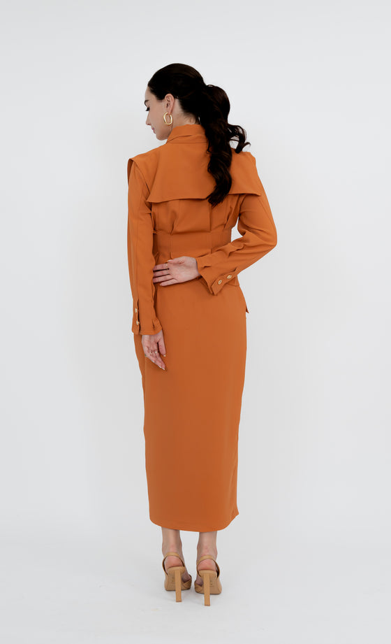 Kepong Shirt and Skirt in Dusty Orange