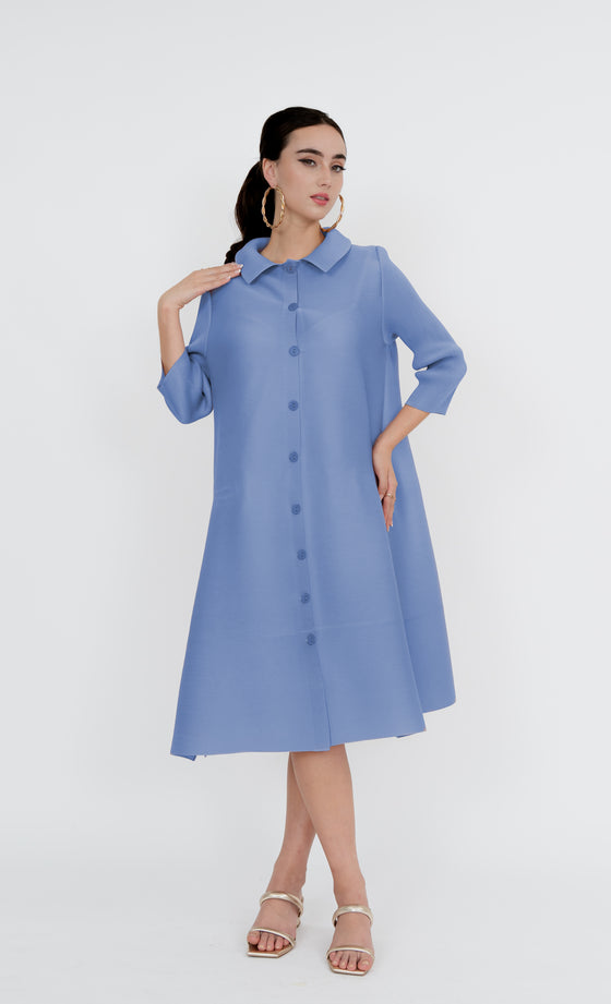 Gombak Long Shirt in Cerulean Blue