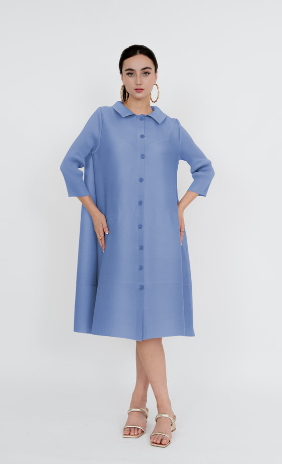 Gombak Long Shirt in Cerulean Blue