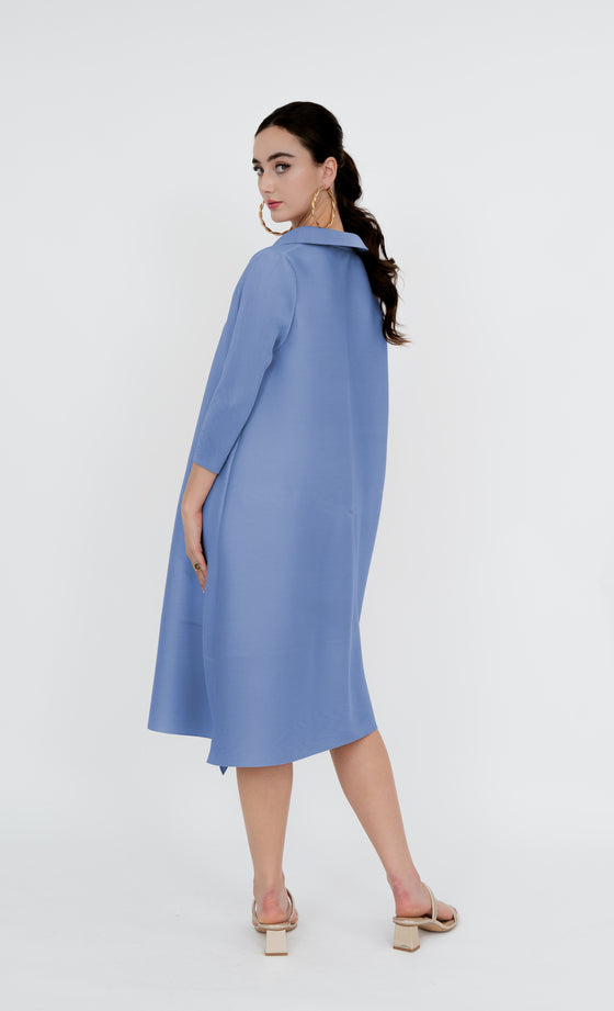 Gombak Long Shirt in Cerulean Blue