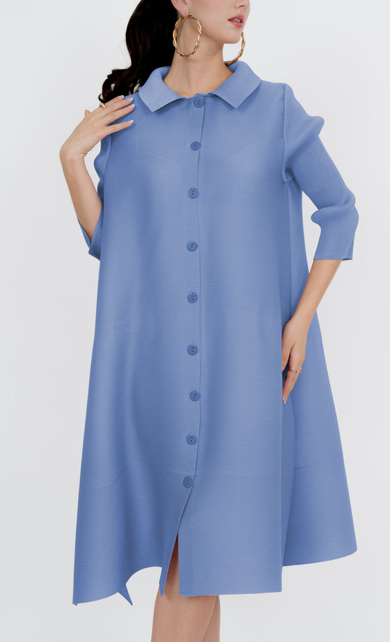 Gombak Long Shirt in Cerulean Blue