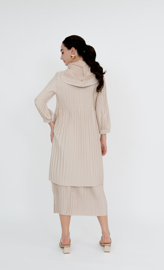 Damansara Long Parka and Skirt in Cream