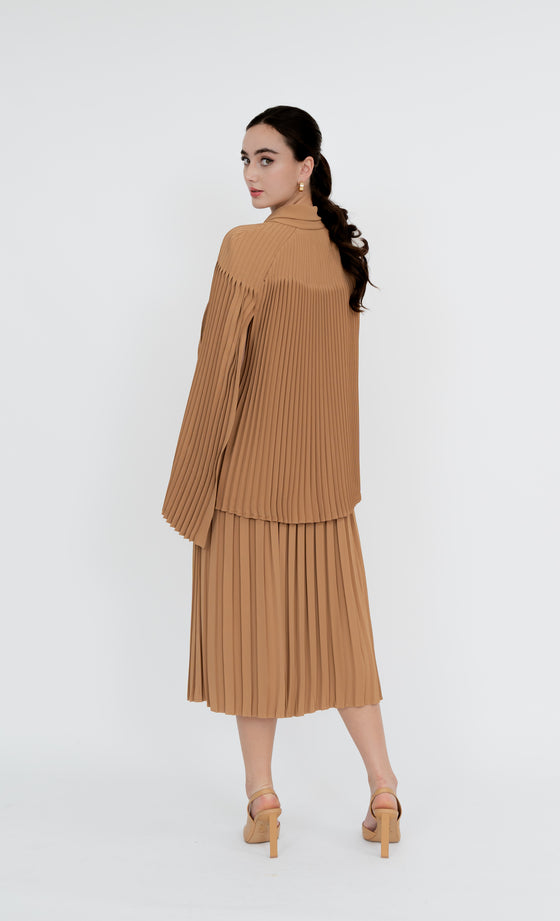 Bangsar Top and Skirt in Tawny Brown