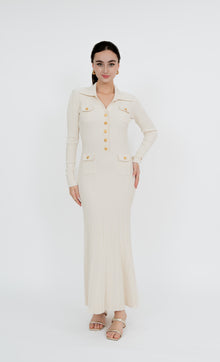 Hartamas Knit Dress in Lucent White