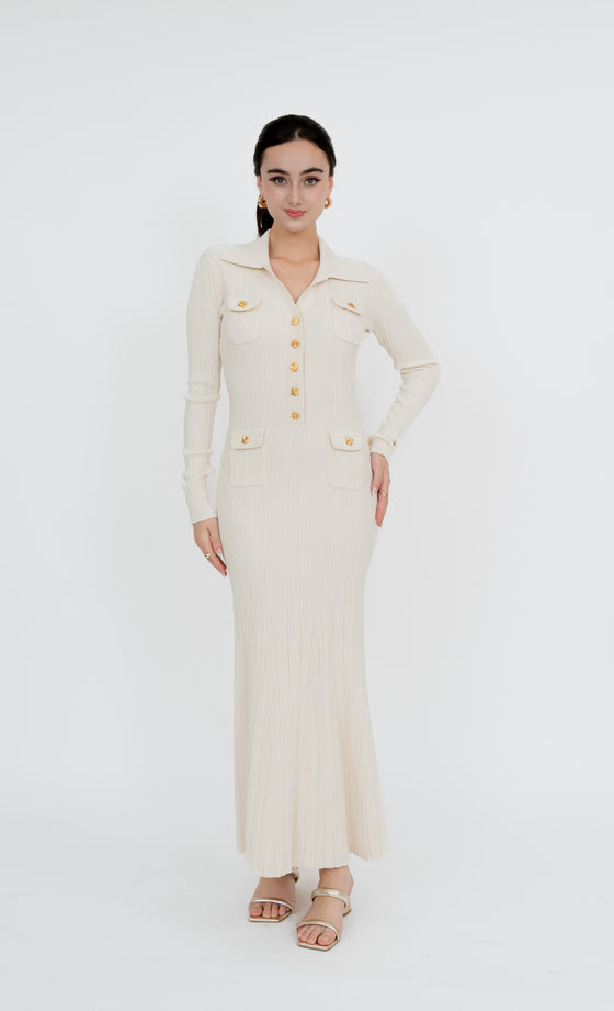 Hartamas Knit Dress in Lucent White