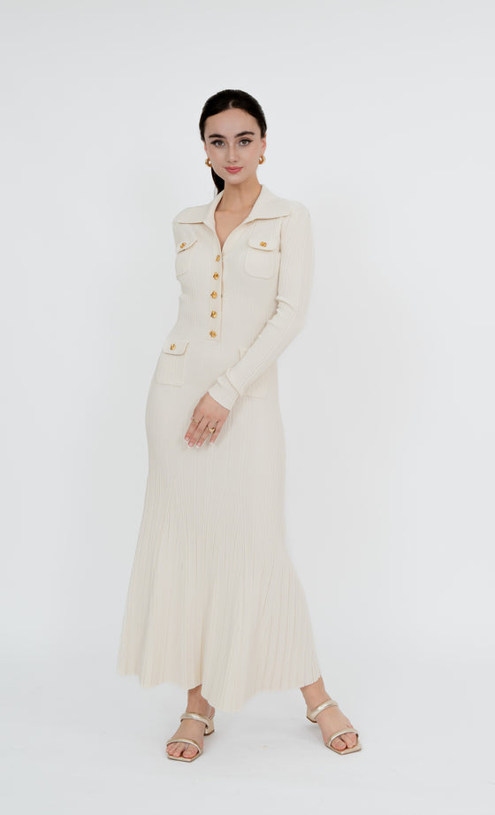 Hartamas Knit Dress in Lucent White