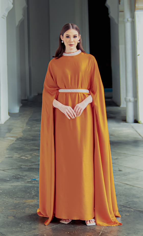 Lady Freya Dress in Burnt Orange