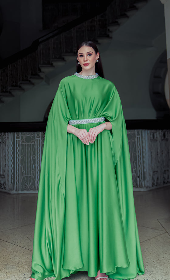 Lady Freya Dress in Willow Green