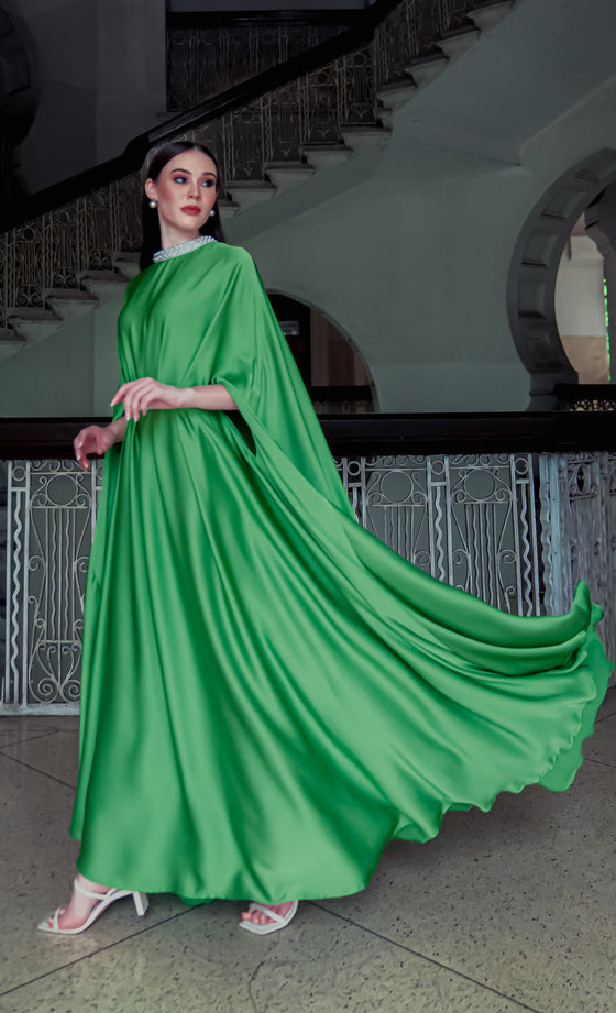 Lady Freya Dress in Willow Green