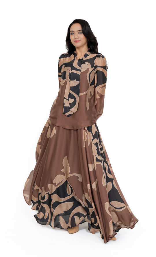 Eden Skirt in Sienna Brown