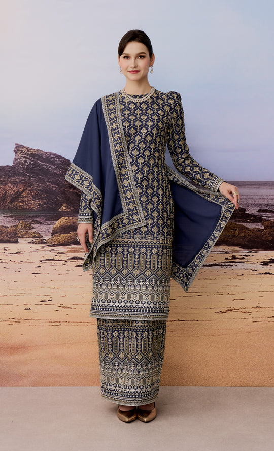 Sublime Kurung in Navy Blue