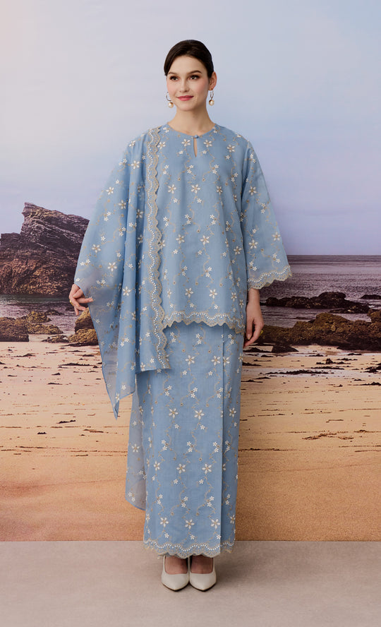 Mist Kurung Kedah in Light Blue