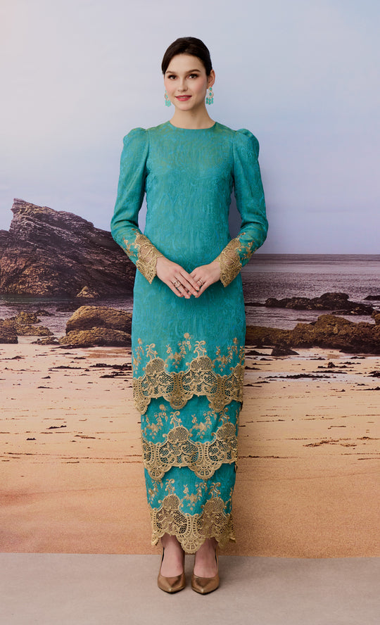 Coastal Kurung in Tiffany Blue