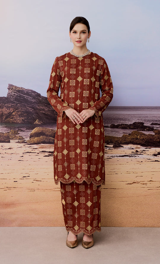 Grounded Kurung in Burn Brick